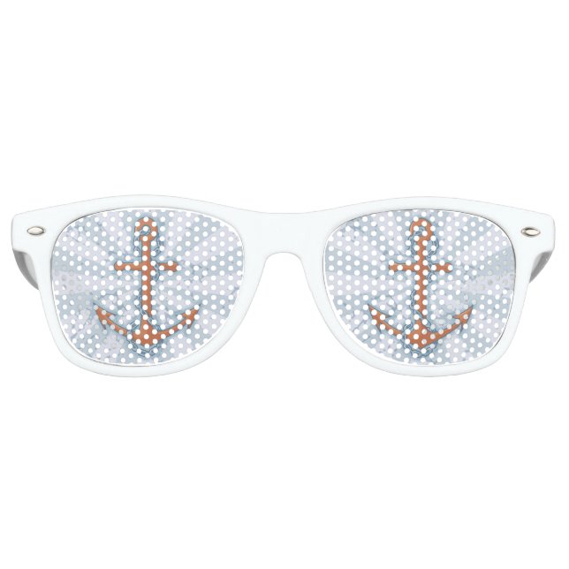Lunettes De Fête Retro Ancre avec chaîne (Devant)