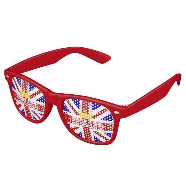 Lunettes De Fête Retro Angleterre Union Jack British Theme Distressed Dra (Angulaire)