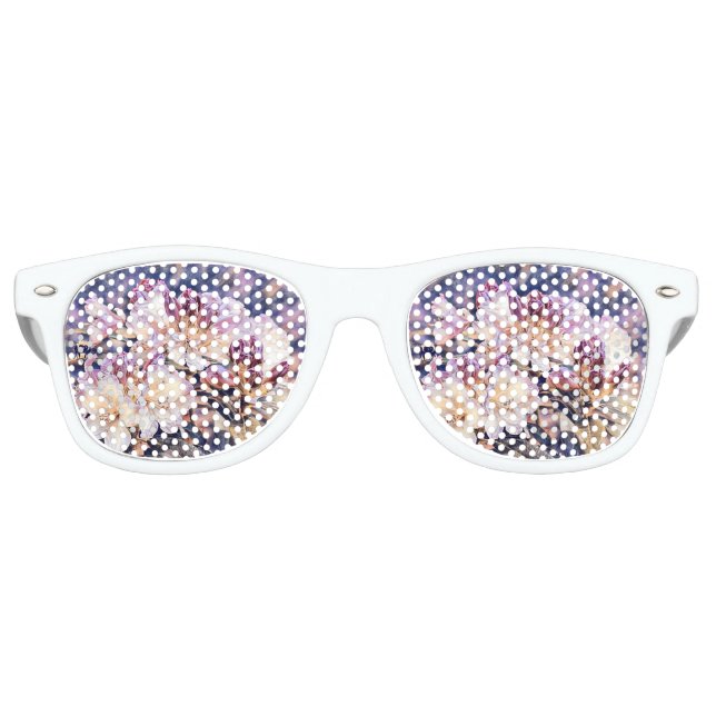 Lunettes De Fête Retro Aquarelle peinte d'une fleur d'azée violette (Devant)