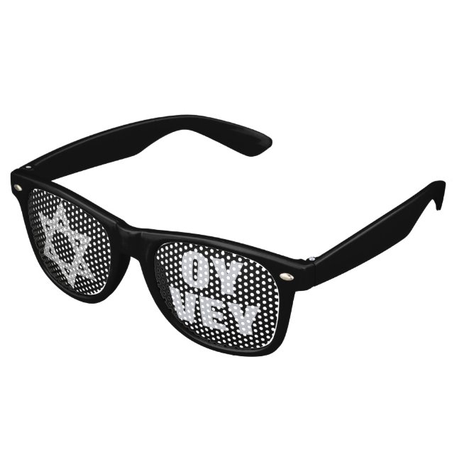 Lunettes De Fête Retro Argent Magen David Funny Purim Costume Oy Vey (Angulaire)