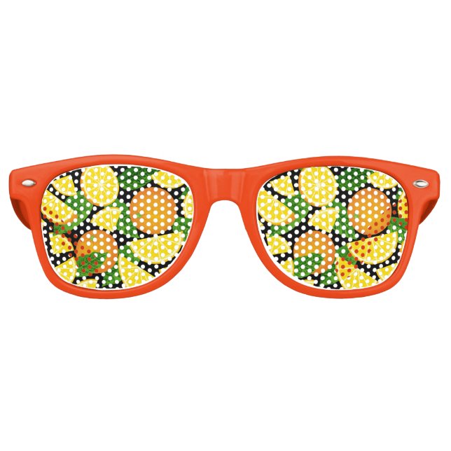 Lunettes De Fête Retro Arrière - plan orange (Devant)