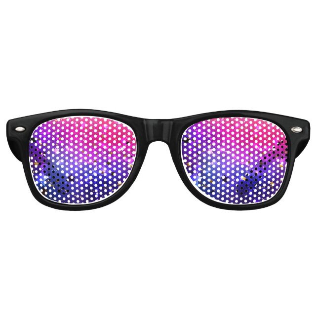 Lunettes De Fête Retro Arrière - plan rose brillant (Devant)