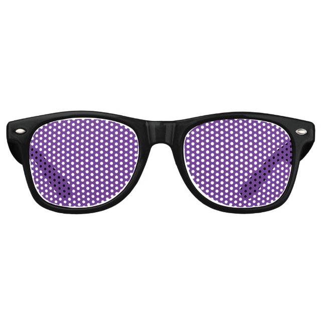Lunettes De Fête Retro arrière - plan violet avec bordure blanche (Devant)