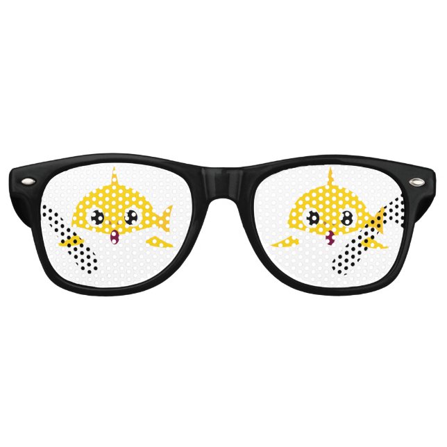 Lunettes De Fête Retro Baby Shark Jaune ~ (Devant)