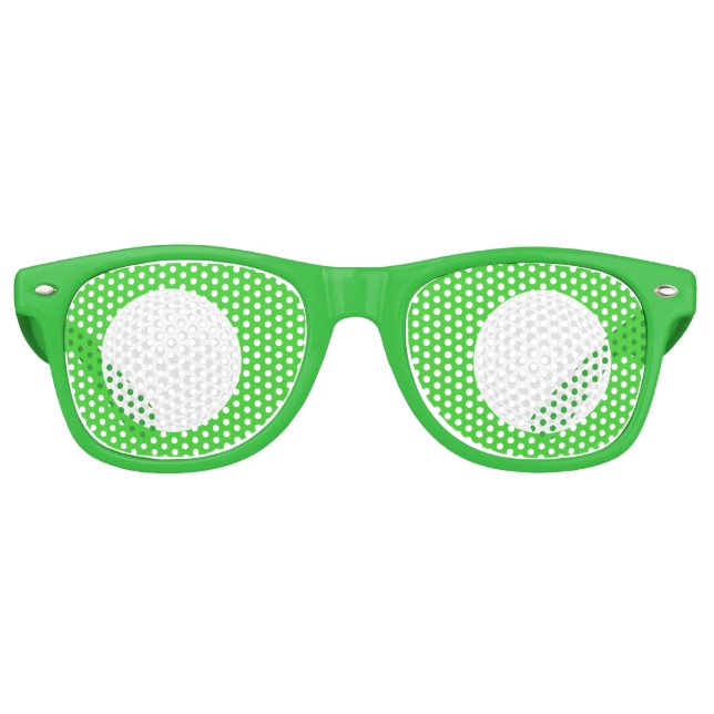 Lunettes De Fête Retro Balle de Golf Golfeur Drôle (Devant)