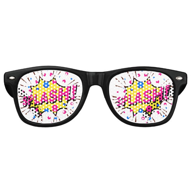 Lunettes De Fête Retro Bande dessinée Pop Art Rose Jaune GOUGE Nouveauté  (Devant)