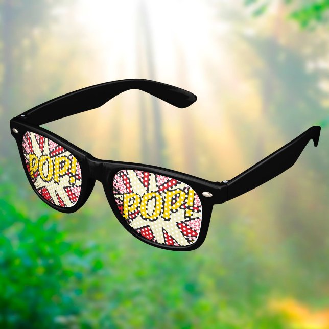 Lunettes De Fête Retro Bande dessinée rétro POP amusante (Créateur téléchargé)