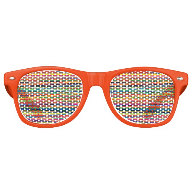 Lunettes De Fête Retro Bandes abstraites colorées (Devant)