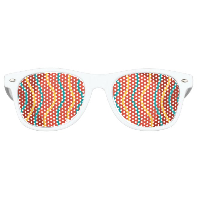 Lunettes De Fête Retro Bandes colorées cool (Devant)