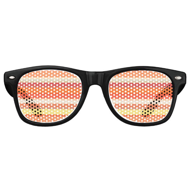 Lunettes De Fête Retro Bandes rouges mignonnes orange (Devant)