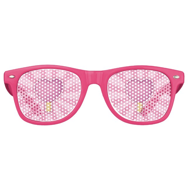 Lunettes De Fête Retro Bâton de crème glacée du coeur (Devant)