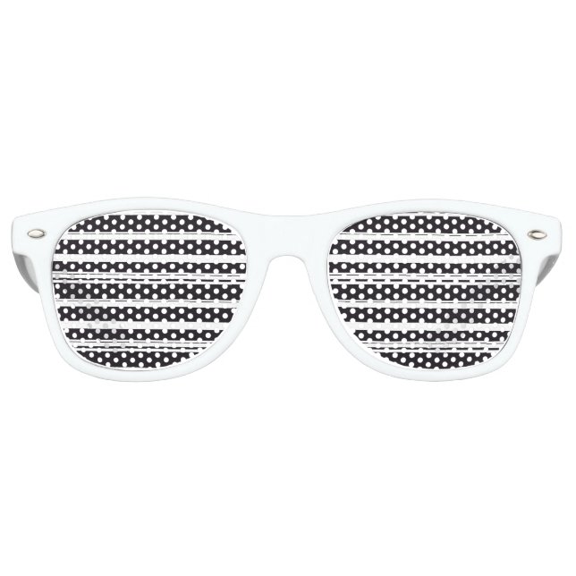Lunettes De Fête Retro Belles rayures blanches noires (Devant)