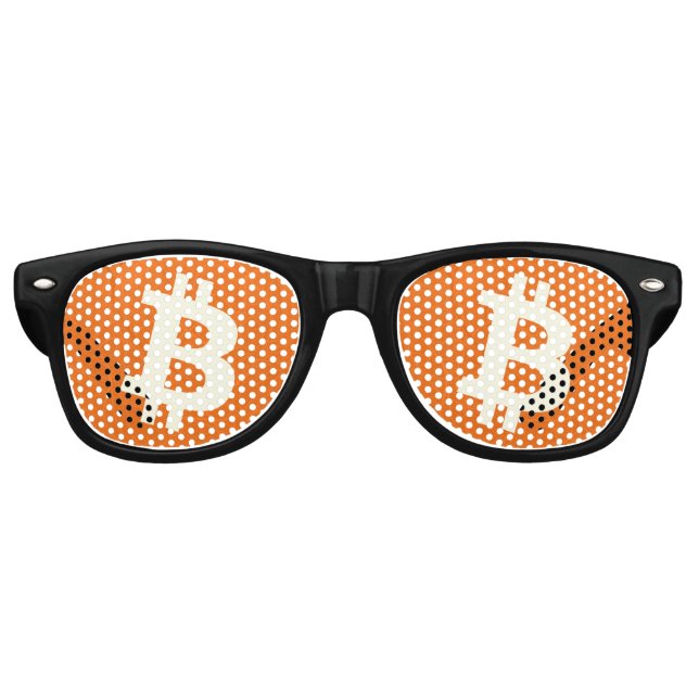 Lunettes De Fête Retro Bitcoin Classic Orange (Neuron) (Devant)