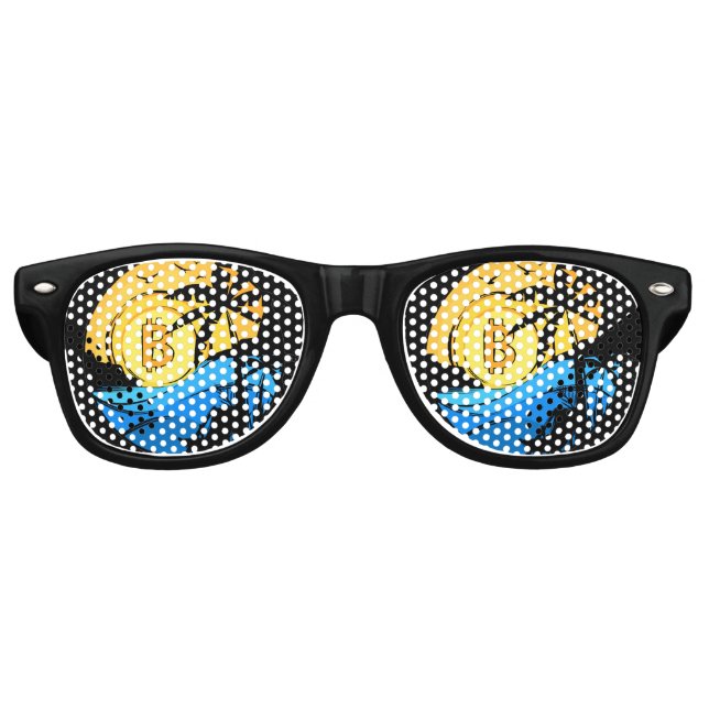 Lunettes De Fête Retro Bitcoin été - Crypto pièce drôle (Devant)