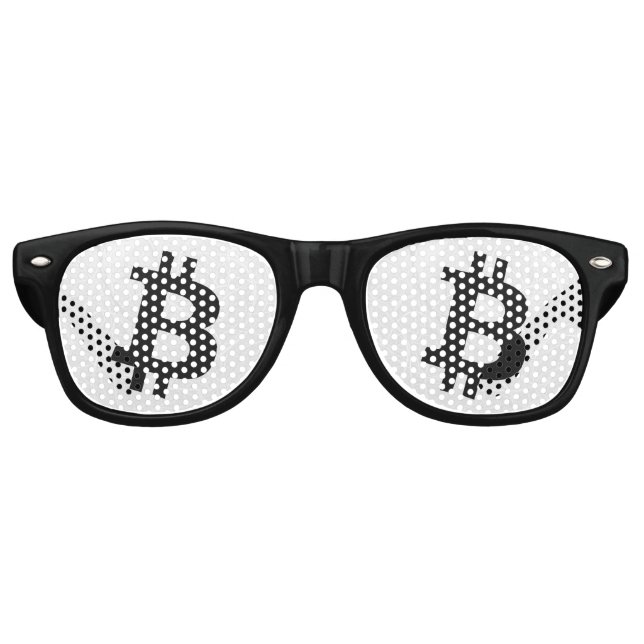Lunettes De Fête Retro BitCoin Neurone Blanc (Devant)
