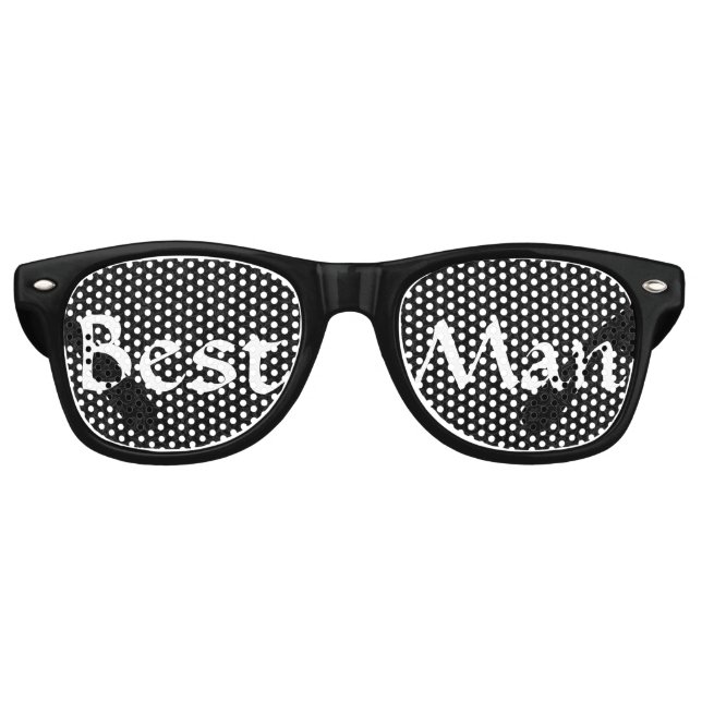 Lunettes De Fête Retro Black and White Best Man Fun Bachelor Party (Devant)