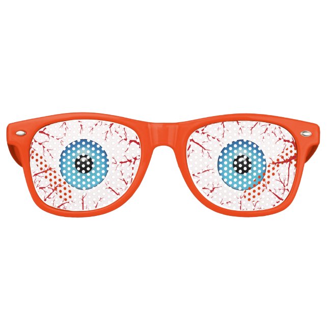 Lunettes De Fête Retro Blooshot Blue Eyeballs Halloween (Devant)