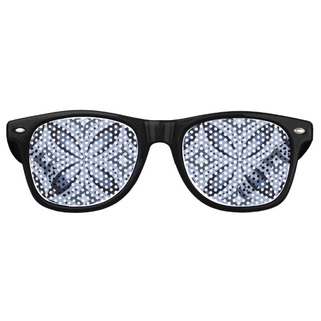 Lunettes De Fête Retro Blue Geometric Pattern Retro Style (Devant)
