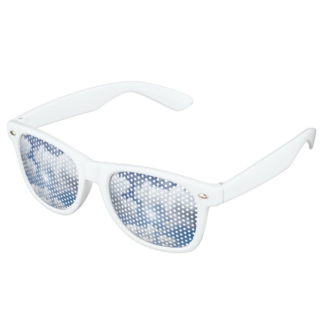 Lunettes De Fête Retro Blue Heaven Nuages + vos idées (Angulaire)
