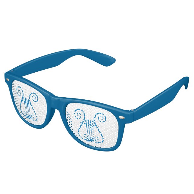 Lunettes De Fête Retro Blue Lyre (Angulaire)