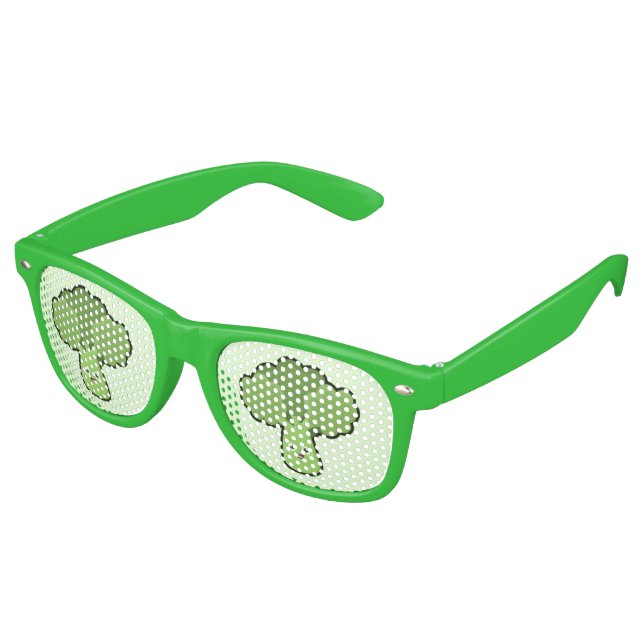 Lunettes De Fête Retro Brocoli Kawaii (Angulaire)