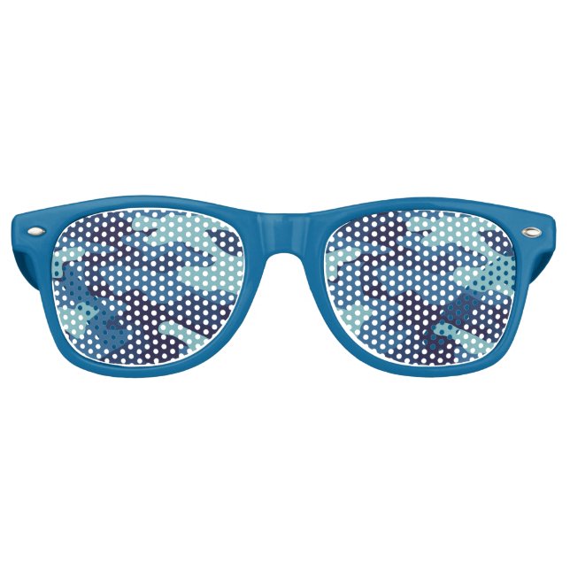 Lunettes De Fête Retro Camouflage bleu (Devant)