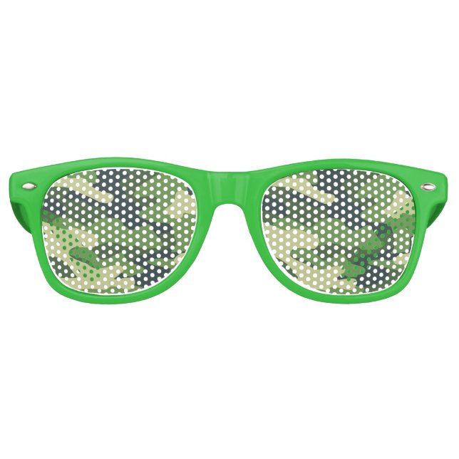 Lunettes De Fête Retro Camouflage vert Masculine Hunter Camo Motif (Devant)