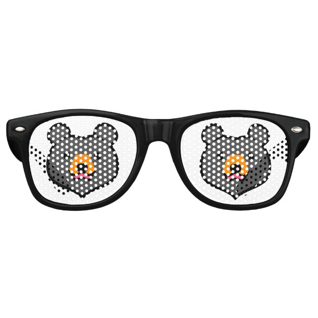 Lunettes De Fête Retro Caricature Amoureux des animaux de Kawaii Ours noi (Devant)