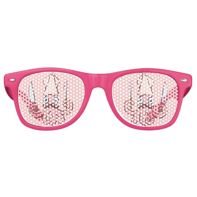 Lunettes De Fête Retro Caricature du chef calmar (Devant)