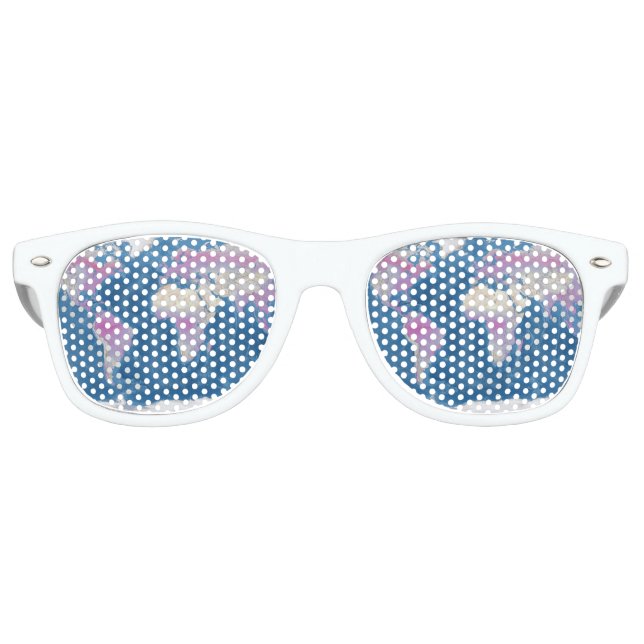 Lunettes De Fête Retro Carte du monde (Devant)