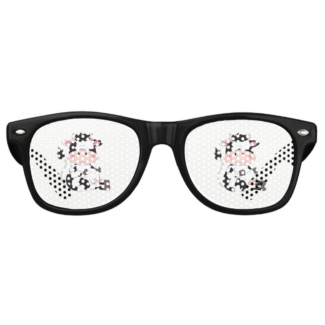 Lunettes De Fête Retro Cartoon de vache bébé mignon (Devant)