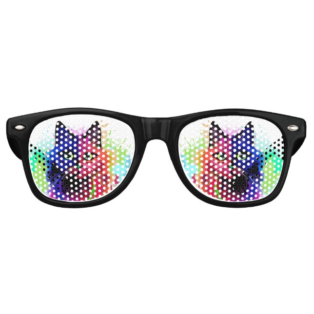 Lunettes De Fête Retro Cat Trippy Psychedelic Pop Art  (Devant)