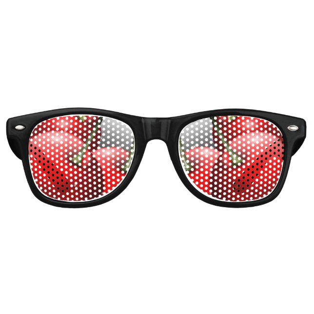 Lunettes De Fête Retro Cerises avec gouttes de ragoût (Devant)