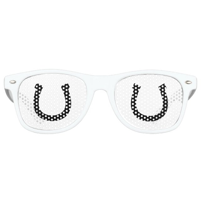 Lunettes De Fête Retro Chance en fer à cheval logo (Devant)