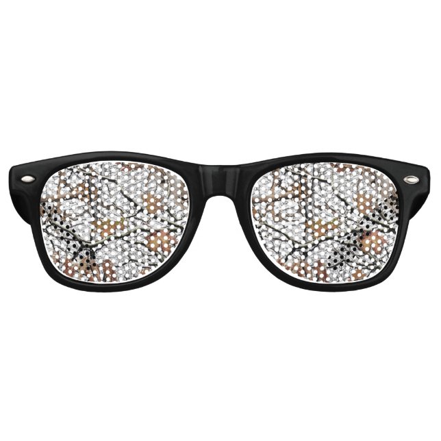 Lunettes De Fête Retro Chasse Camouflage Motif de neige 2 (Devant)