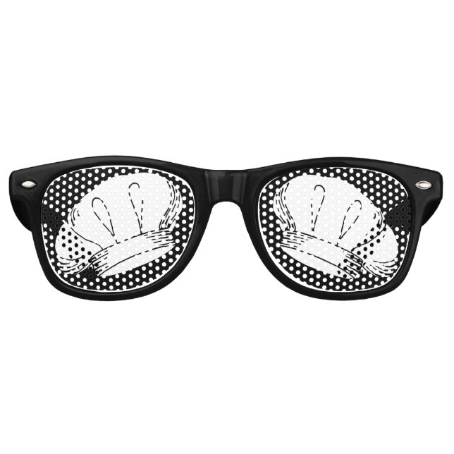 Lunettes De Fête Retro Chef Casquettes noir et blanc (Devant)