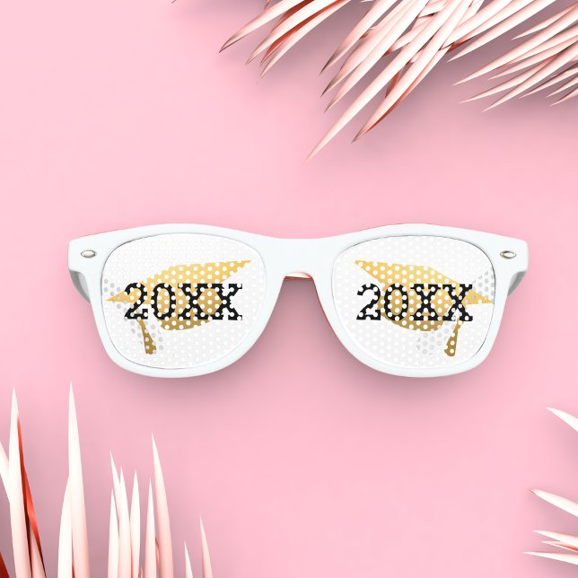 Lunettes De Fête Retro Chic Gold Trendy Graduation Party Classe de 20XX (Créateur téléchargé)