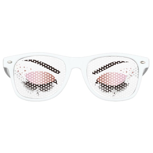 Lunettes De Fête Retro Cils Postiches Chic Cool (Devant)