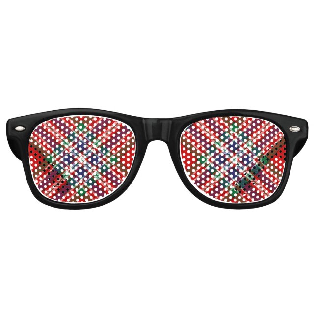 Lunettes De Fête Retro Clan MacFarlane Red Tartan (Devant)