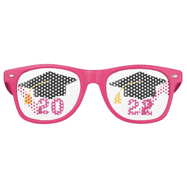 Lunettes De Fête Retro Classe de 2022 Senior Girls Pink Graduation Party (Devant)
