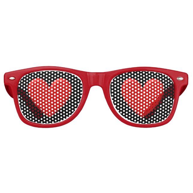 Lunettes De Fête Retro Cœur gonflé (Devant)