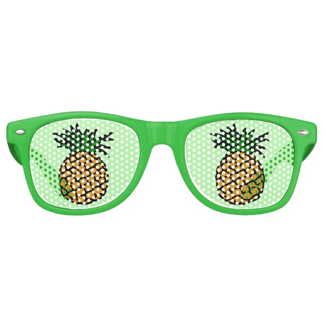 Lunettes De Fête Retro Cool ananas yeux drôle Lime vert été (Devant)