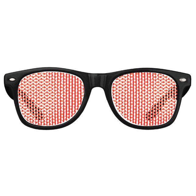 Lunettes De Fête Retro Cool En vichy Orange, Rouge et Blanc Motif Design (Devant)