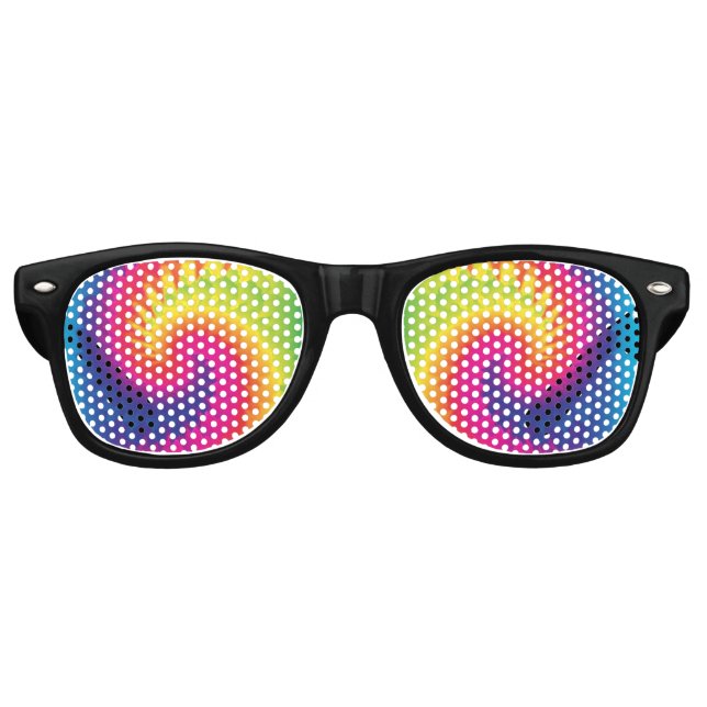 Lunettes De Fête Retro Cool Rainbow Tie Dye (Devant)