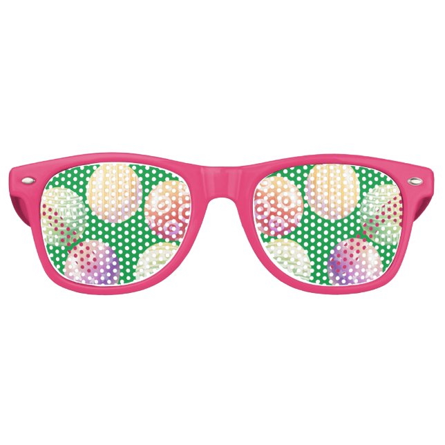 Lunettes De Fête Retro Costume de cadre rose amusant (Devant)