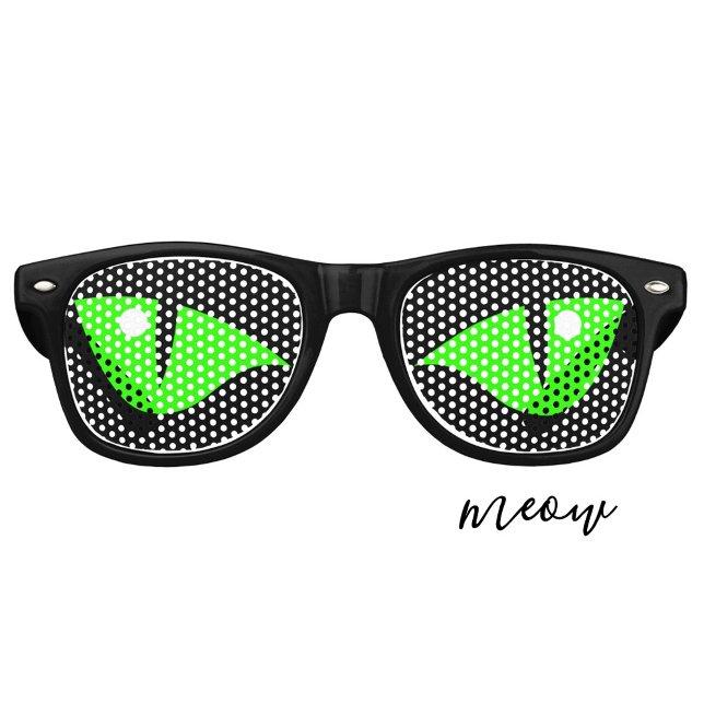 Lunettes De Fête Retro Costume d'Halloween Funny Green Cat Eyes (Créateur téléchargé)