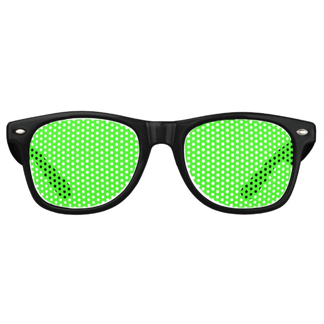 Lunettes De Fête Retro Couleur solide verte néon | Classique (Devant)