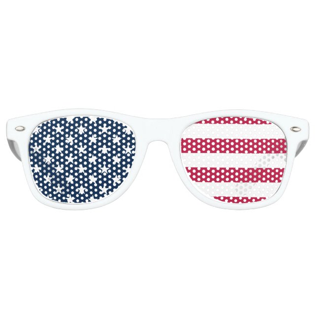 Lunettes De Fête Retro Couleurs officielles États-Unis Flag Party (Devant)