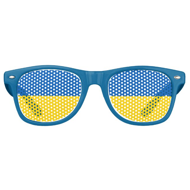 Lunettes De Fête Retro Coussins du Parti & Ukraine / Drapeau ukrainien (Devant)