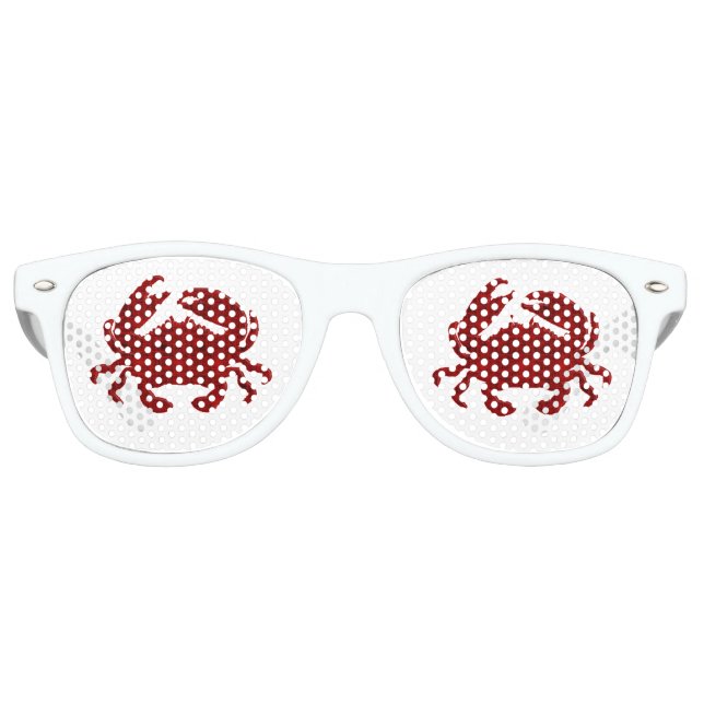 Lunettes De Fête Retro Crabe - grunge rouge (Devant)